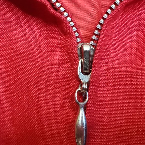 Vintage Short Red Jacket David N Petites Size 8 Silver Zipper Sticks On Bottom 8 - Picture 4 of 8